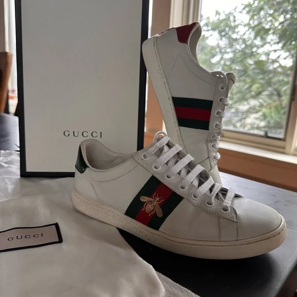 Gucci | Shoes | Copy Gucci Ace Bee White Sneakers | Poshmark display picture 1